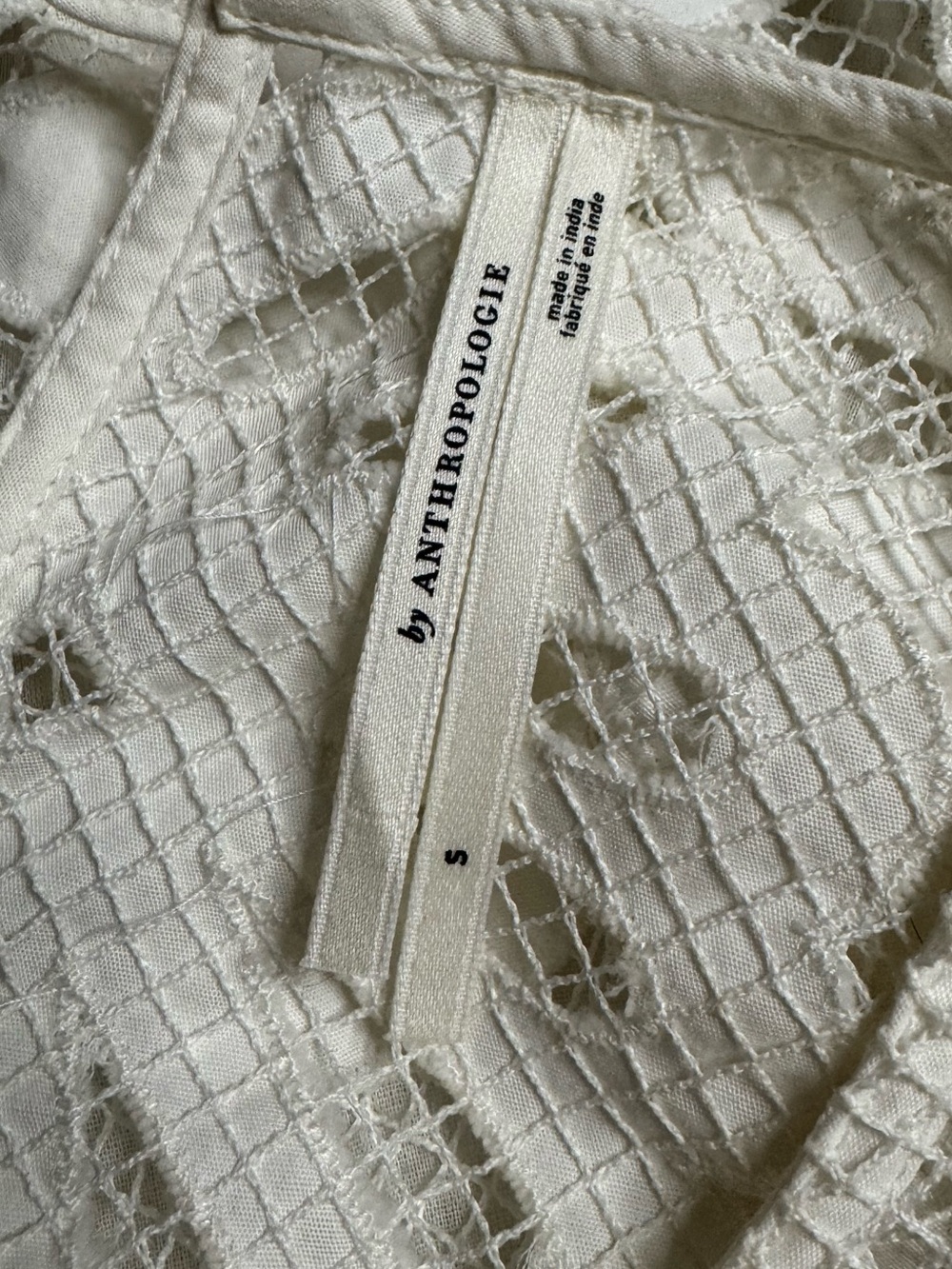 By Anthropologie Lace Detail Blouse | Small | Ivory - Picture 10 of 13